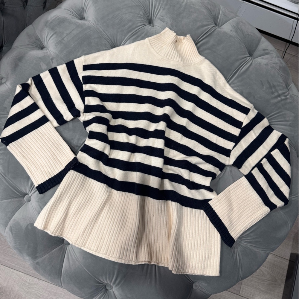 Zara Striped Cream Women's Sweater